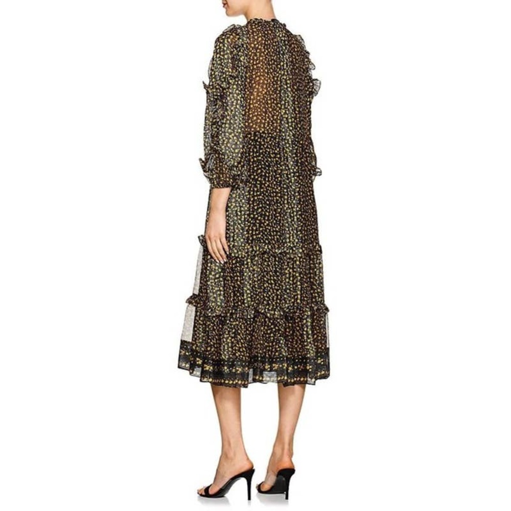 Ulla Johnson Fantine Silk Midi Floral Ruffle Tiered Dress Size 4 New with Tags - Picture 4 of 8